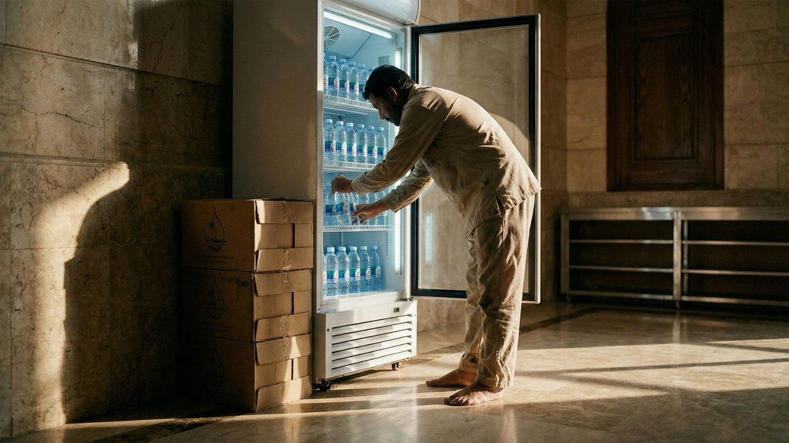 ثلاجة عرض زجاجية للمياه